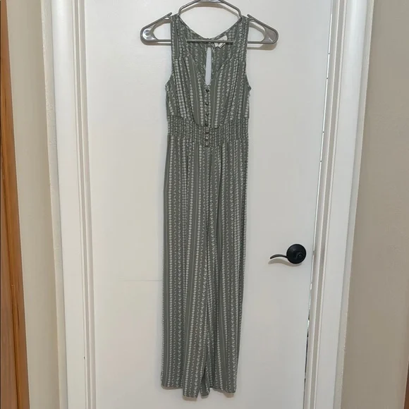 Japna Pants Jumpsuits Japna Green Striped Jumpsuit Poshmark